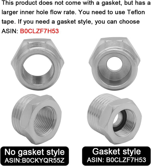 Joywayus 2PCS 1/2 G Male to 3/8 Compression Female Thread Bushing, Nickel Plated Brass Faucet Connector