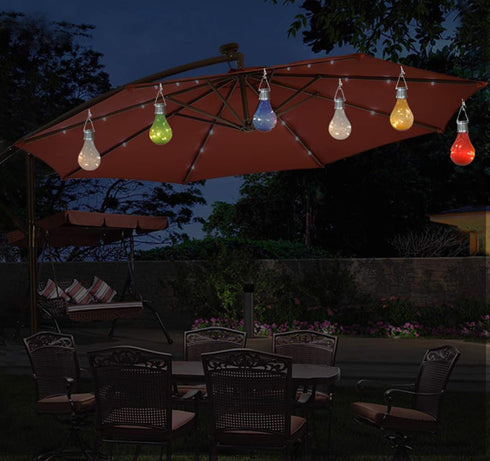 WHAPELQ Bulb Solar Hanging Camping Lights Garden Yard Pathway Waterproof LED Light (Green)