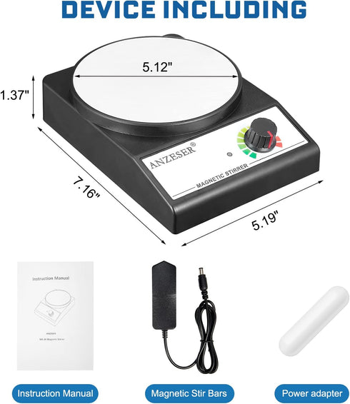 Magnetic Stirrer Magnetic Stir Plate, 3000RPM Lab Stirrers with Stir Bar, Max Stirring Capacity 3000mL