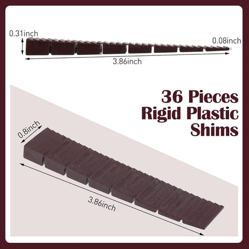 Jetec 36 Pieces 4 Inch Plastic Composite Shims, Leveling Wedges for Home Furniture Improvement, Indoor Outdoor Use