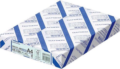 Kokuyo A4 KB-C39B Colored Paper, 0.09 mm Thickness, 64gsm, 500 Sheets, Blue, Japan Import
