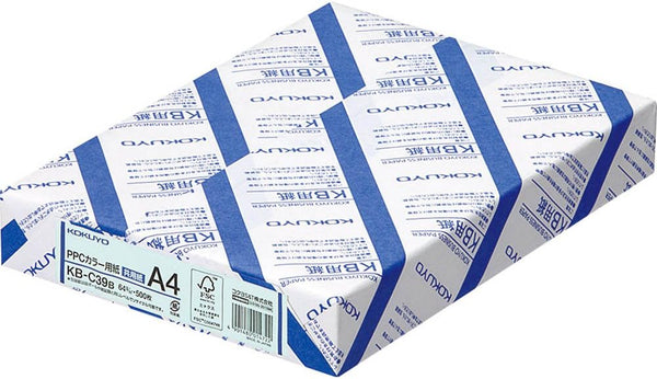 Kokuyo A4 KB-C39B Colored Paper, 0.09 mm Thickness, 64gsm, 500 Sheets, Blue, Japan Import