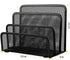 Desk Mail Organizer - Small File Letter Holder, Metal Mesh Desktop Storage for Home or Office (2 Pack Black)