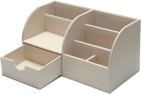 UnionBasic Multi-functional Leather Desk Organizer, Pen Holder for Business Card/Pen/Pencil/Mobile Phone Storage Box,