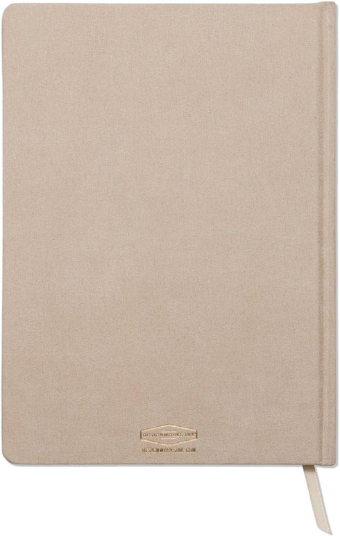 DesignWorks Ink Suede Cover World Travel Journal Notebook, 192 Lined Pages, Gold Foil, 7.5" x 10"