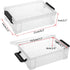 BTSKY 4 Pack Extra Large Capacity Plastic Pencil Box, Stackable Clear Storage Organizer for Office Supplies