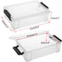 6 Pack BTSKY Extra Large Capacity Plastic Pencil Box Stackable Clear Pencil Case Crayon Box Office Art Supplies Storage