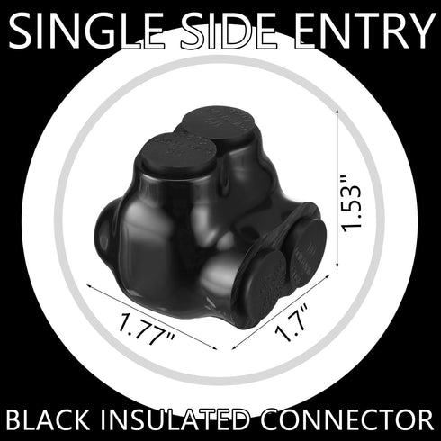 5 Pcs Insulated Multi Cable Connectors - 2 Port Single Entry Splice Electrical Power Connector for 1/0-14AWG Wire
