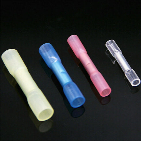 130pcs Heat Shrink Butt Connector, Waterproof Crimp Electrical Wire Connector for Automotive and Marine
