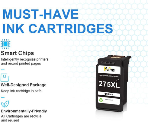 PG-275XL Black Ink Cartridge Replacement for Canon PIXMA TS3500 TS3520 (1 Black)