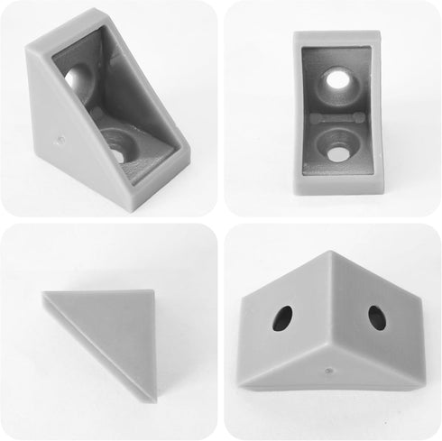 bociloy 40PCS 20x20x15mm 90 2 Plastic Corner Braces, Degree Small L-Shaped Brackets, Holes Right Angle Shelf Brackets