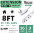 YOJOE 8 ft Flat Plug Extension Cord with 3 Outlets, 16/3 SJTW Heavy Duty for Christmas Lights