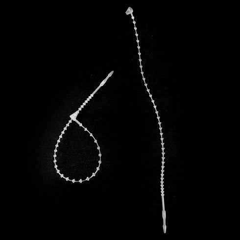 Tegg Snap Lock Pin 1000PCS 5Inch Clear Plastic Adjustable Beaded Tie Lock Pin Security Loop Fasteners