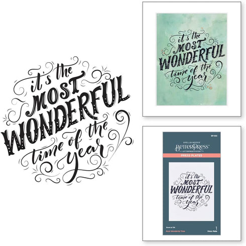 Spellbinders Most Wonderful Time Press Plate, Metal