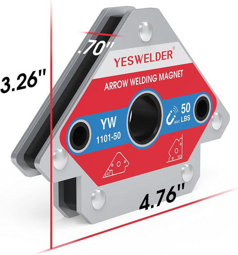 YESWELDER 50 LB Welding Magnet, 4 Pieces Magnetic Welding Holder with 50 LBS Holding Power, Welding Accessories