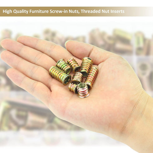 152 Pieces Threaded Inserts Assortment Kit, 1/4"-20, 5/16"-18 for Wood Furniture Screws