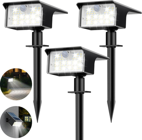 nipify Solar Spot Lights Outdoor, 3 Pack/62 LED Solar Motion Sensor Lights