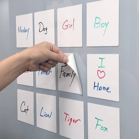Dry Erase Sticky Notes Reusable, 4"×4", 6 Pack White Sticky Notes for Wall, PC, Wood, Bricks