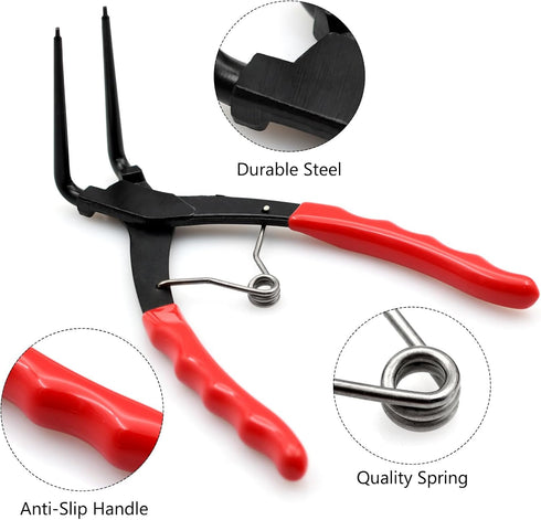 Snap Ring Pliers, 90 Degree Long Nose Heavy Duty Internal Master Cylinder Retaining Ring Pliers for Trucks,