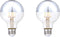 Westinghouse 51691EC2 4.5 Watt G25 Dimmable Half Chrome Filament LED Light Bulb, E26 Medium Base, 2 Pack