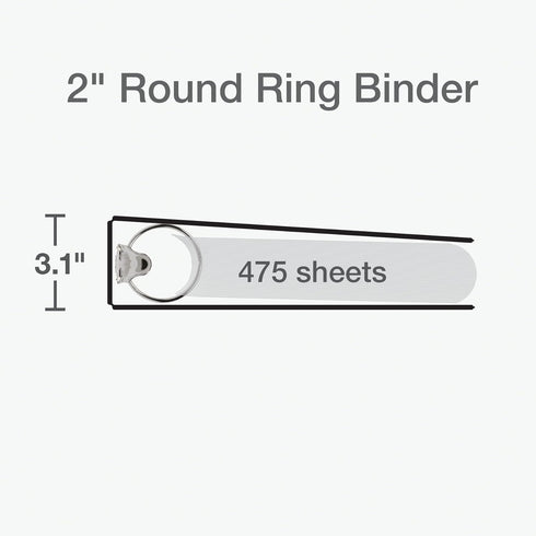 Cardinal 3 Ring Binders, 2 Inch, Round Rings, Holds 475 Sheets, ClearVue Presentation View, Non-Stick, Assorted Autumn Colors, 4 Pack (1002481)