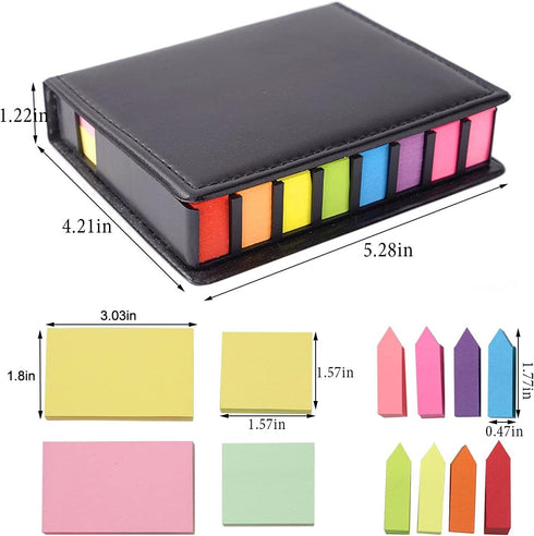 Sticky Notes Tabs for Page Markers, 2000 Pieces Arrow Index Page Flags with PU Box for Annotating Books