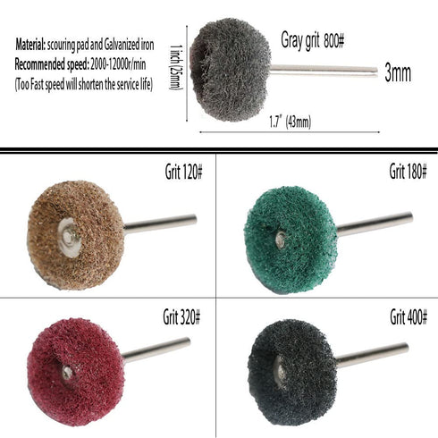 Yutnqin 69Pcs Set 3mm Abrasive Wheel Buffing Polishing Wheel Wire Brushes for Rotary Tool Accessories,Shank Mini Brush