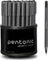 Pentonic Ballpoint Pens in Pen Organizer, Bulk 50 Count, Black Ink, 1.0 mm Medium Point for Journaling