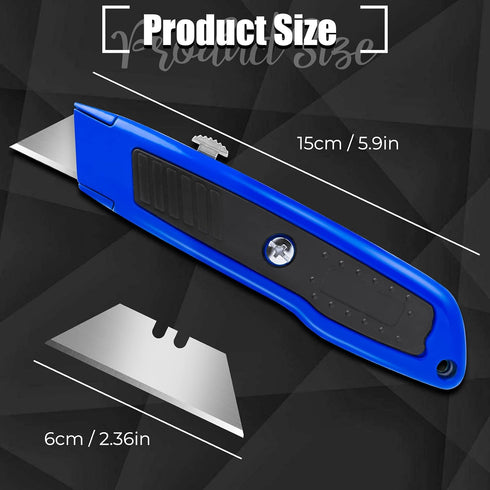 4 Pack 10 SK5 Jetmore Utility Knife, Retractable Box Cutter with Blades, Heavy Duty Razor Knife for Cardboard, Boxes