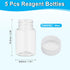 PATIKIL 5 Pcs 80ml Reagent Bottles, PET Wide Mouth Round Bottles with Screw Cap for Lab Liquid Storage