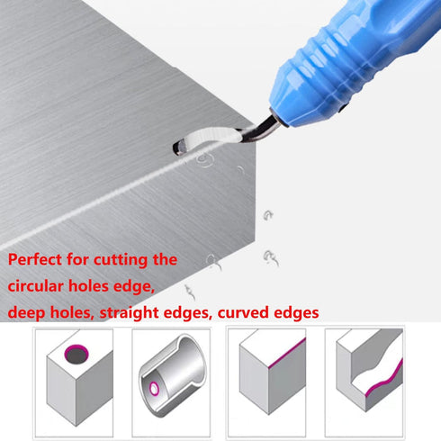 Deburring Blades Set of 10 Pcs BS1010, High Speed Steel Precision Edge Burr Removal Tool for Metal, Plastic