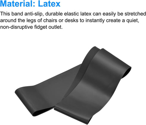 MECCANIXITY Chair Bands, Anti Slip Flexible Seating Elastic Latex Bands, Black Pack of 2, 250mm Length, 1mm Thickness