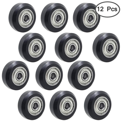 AFUNTA 12 Pcs Big Plastic Pulley Wheels with Bearings for 3D Printer, Compatible with CR-10 / CR-10S