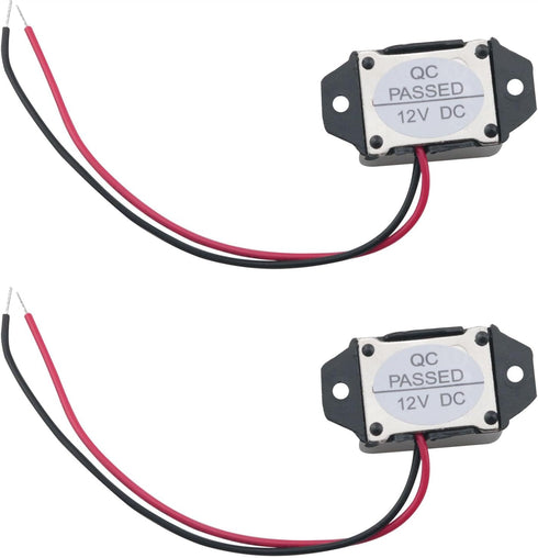 CHENJIN 2PCS Electronic Buzzer Alarm 12V 400Hz Plastic Buzzer Continuous Audible Loud Tone