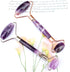 MUOBSBJRX Set 1 Amethyst Rough Stone Face Care Massage Tool Amethyst Roller Gua Sha Massage Natural Crystal Jade