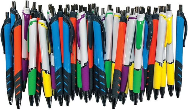 Wholesale Assorted Click Pens - Box of 100, Colors and Styles Will Vary