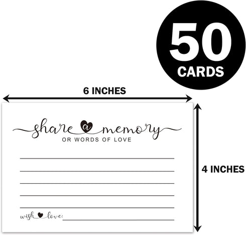 Giftideaworkshop 50 4x6 Inches Share a Memory Cards for Celebration of Life, Graduation, Retirement, Birthdays