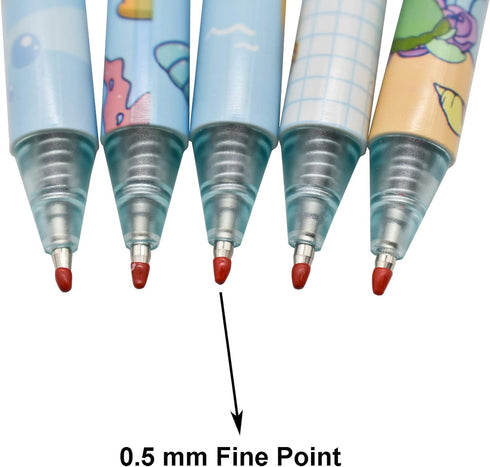 Maydahui 42 PCS Blue Sea Animal Gel Pens, Cute Kawaii Retractable Printing Pens for School Party Students