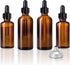 4 Pcs 1oz+2oz Amber Glass Dropper Bottles, Tincture Bottles with Eye Droppers, Leakproof Essential Oils Bottles