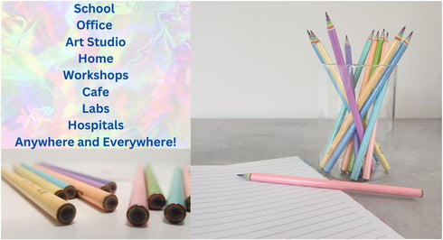 Eco-friendly Wood & Plastic Free Rainbow Recycled Paper #2 HB Pencils For School and Office Supplies, Pre-sharpened,12-Pack by RAINBOWLOVERS