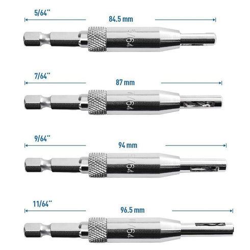 4Pcs Door Self-centering Hinge Drill, Window Hole Opening Center Drill Bit Hole Puncher Woodworking Tools