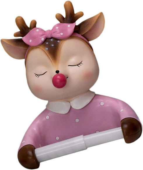 FUOYLOO Cartoon Toilet Paper Holder Roll Paper Shelf Cute Deer Decorative Tissue Rack