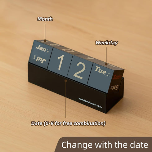 TNDCKP Block Calendar for Desk, Daily Desktop Perpetual Desk Calendar, Cute Date Display Blocks Desk Accessory for Home