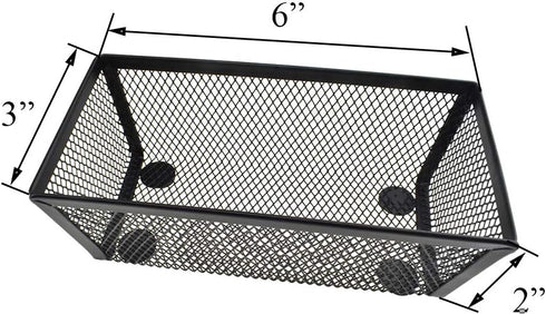 HAHIYO Stackable Mesh Tray Cup 6 x 3 x 2 inches, Sturdy Desk Drawer Organizer Container, 2 Pack Black with Soft Foam