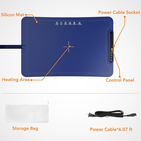212,Fast 3-Level COWSAR Food Warming Mat-Max Temp Heating Silicone Electric Warming Tray,with Timer and Adjustable