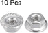 uxcell M4 304 10 Serrated Flange Hex Lock Nuts, Stainless Steel, Pcs