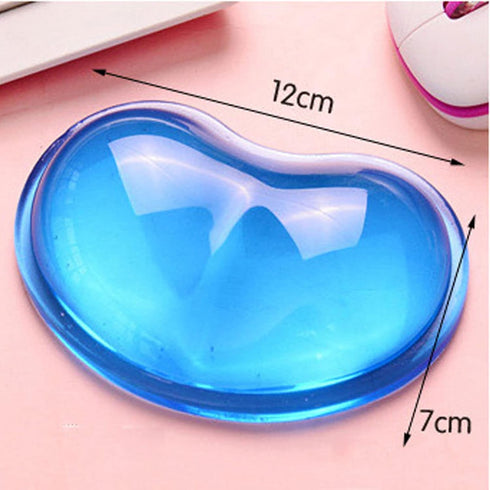 Silicone Mouse Wrist Rest Heart-Shaped Mouse Pad Cool Hand Cushion Relieve Pain Wrist Support for Computer, Laptop (Blue)