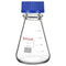 stonylab 250 ml Erlenmeyer Flask with Blue Screw Cap, Graduated Borosilicate Glass Conical Flask
