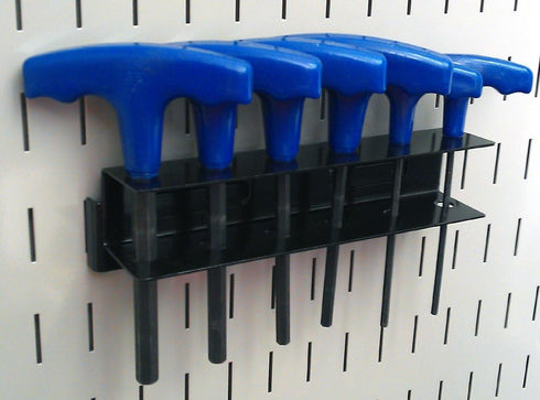 Wall Control Black Pegboard Screwdriver Holder Bracket, Slotted Metal Accessory for Pegboard and Tool Board