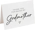 palmpaperie Thank you card for Godmother. Godparent gift keepsake. Baptism. Elegant. With Envelope.